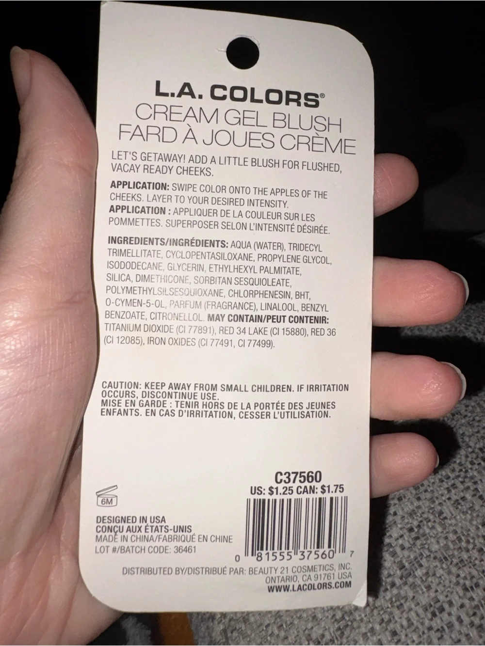 L.A. COLORS Blush Cream Gel - Bora Bora Babe (Deep Rose)